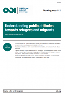 Understanding public attitudes towards refugees and migrants. Dempster, H. and Hargrave, K. (2017) Cover Image